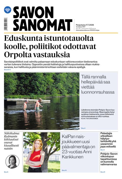 Savon Sanomat 17.7.2026