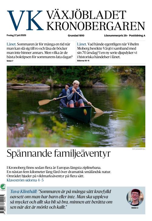Växjöbladet Kronobergaren 17.7.2026