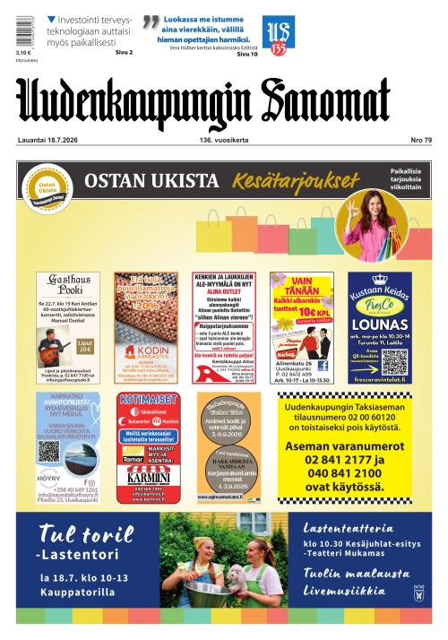 Uudenkaupungin Sanomat 18.7.2026