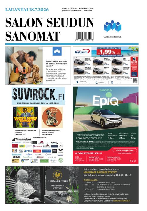 Salon Seudun Sanomat 18.7.2026