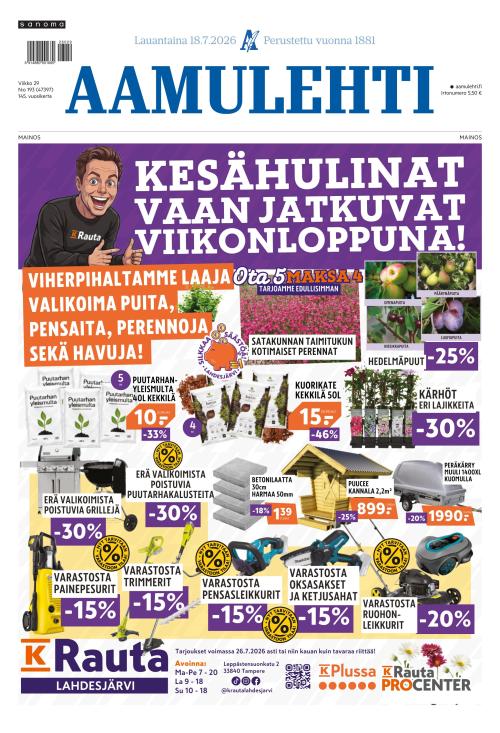 Aamulehti 18.7.2026