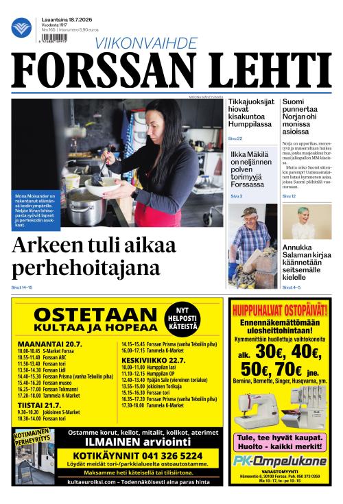 Forssan Lehti 18.7.2026