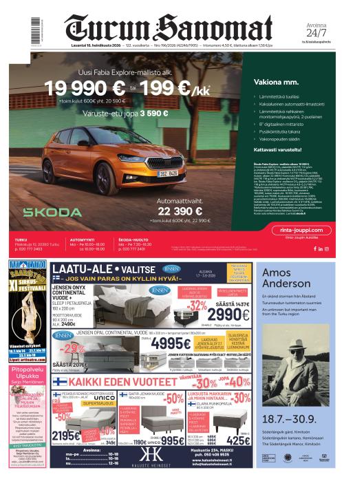 Turun Sanomat 18.7.2026
