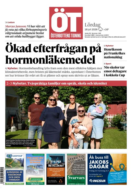 Österbottens Tidning 18.7.2026