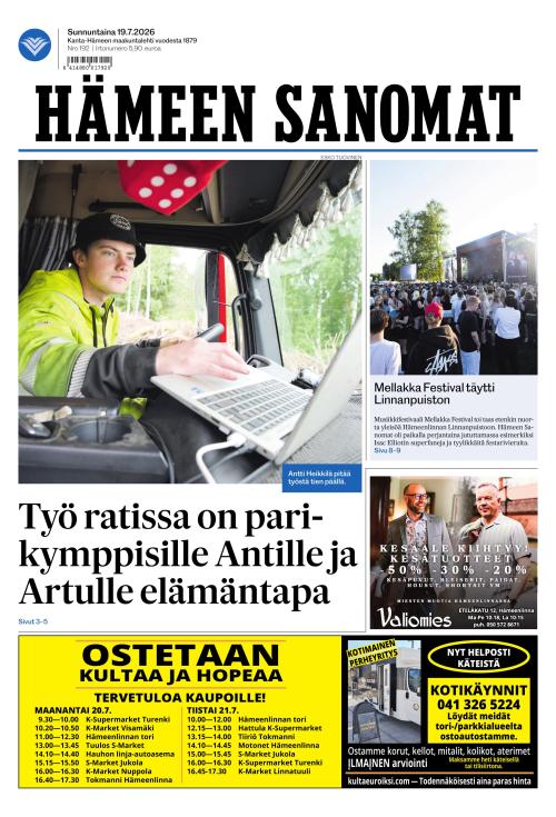 Hämeen Sanomat 19.7.2026