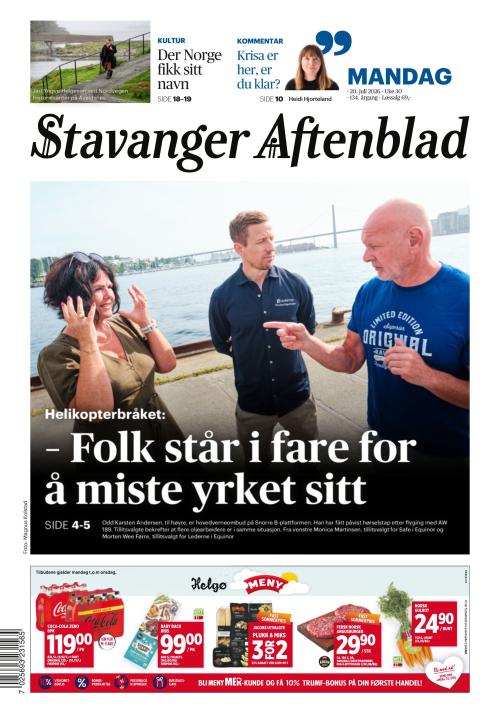 Stavanger Aftenblad 20.7.2026