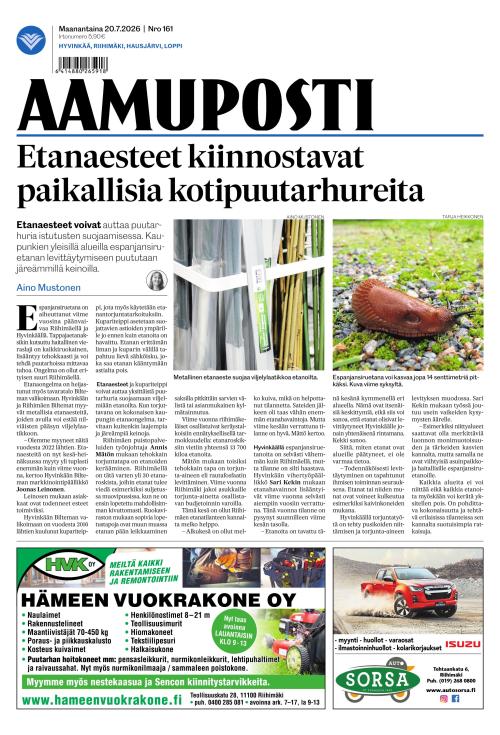 Aamuposti 20.7.2026