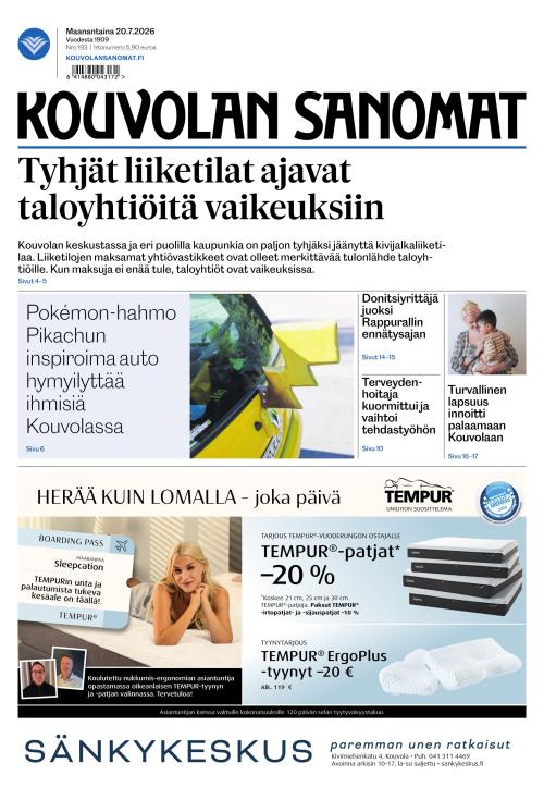Kouvolan Sanomat 20.7.2026