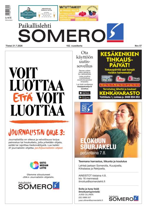 Paikallislehti Somero 21.7.2026