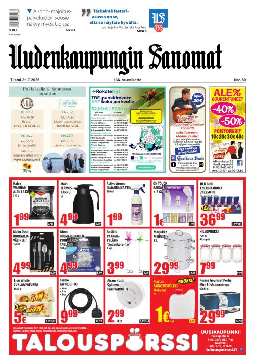 Uudenkaupungin Sanomat 21.7.2026