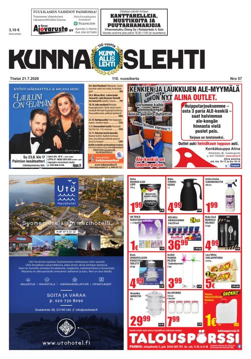 Kunnallislehti Paimio-Sauvo-Kaarina 21.7.2026