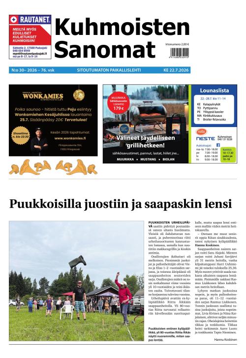 Kuhmoisten Sanomat 30/2026