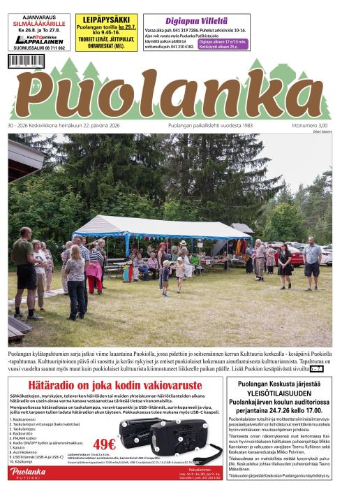 Puolanka-lehti 22.7.2026