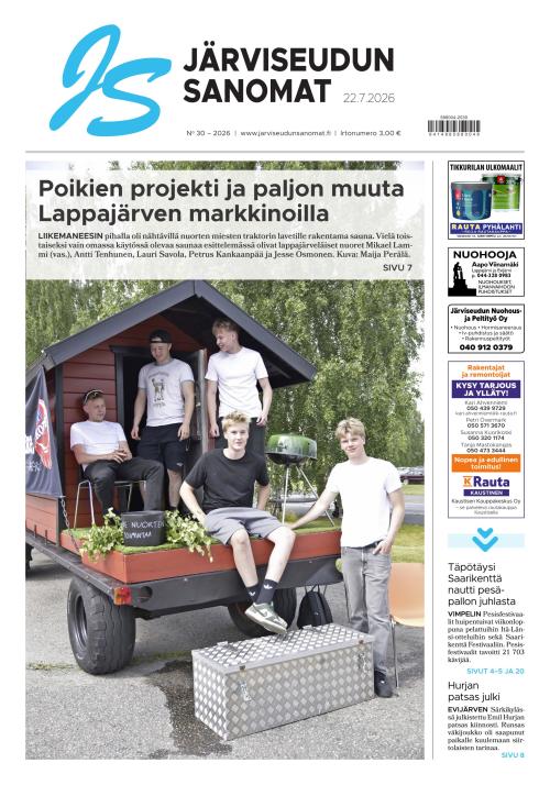 Järviseudun Sanomat 22.7.2026