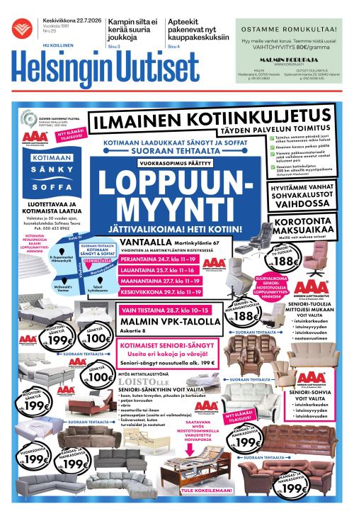 Helsingin Uutiset (Koillinen) 22.7.2026