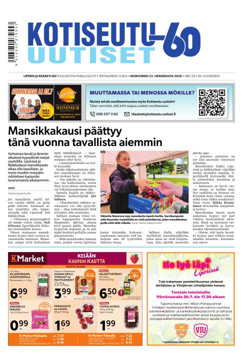 Kotiseutu-uutiset 22.7.2026