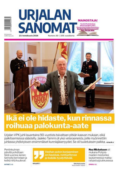 Urjalan Sanomat 23.7.2026