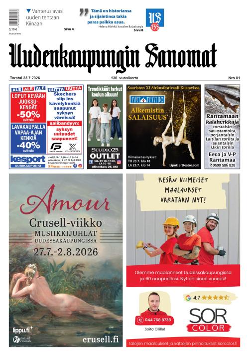 Uudenkaupungin Sanomat 23.7.2026
