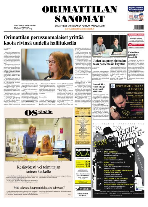 Orimattilan Sanomat 23.7.2026