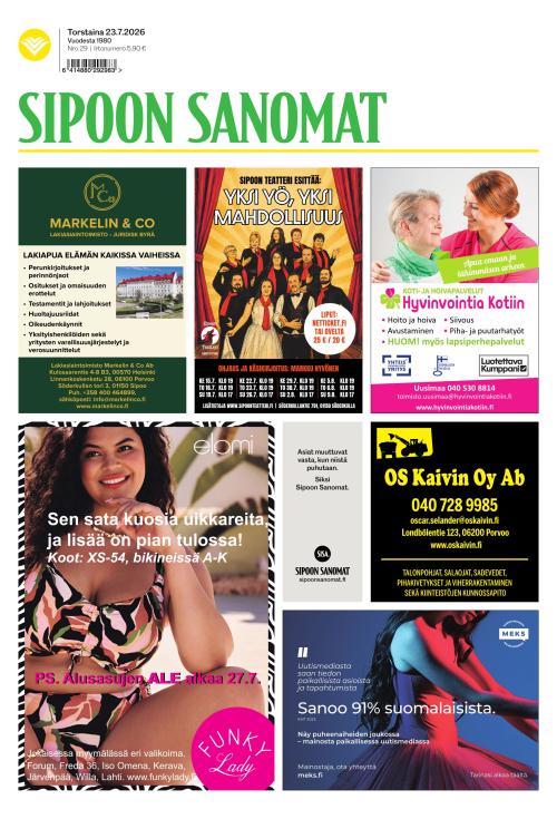 Sipoon Sanomat 23.7.2026