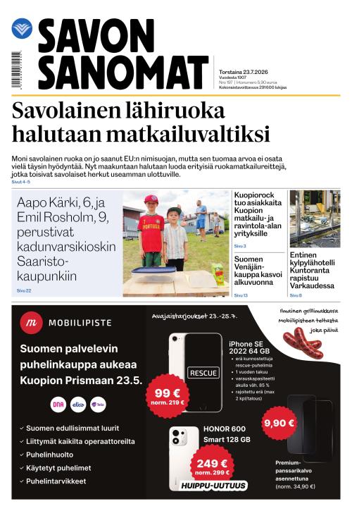 Savon Sanomat 23.7.2026