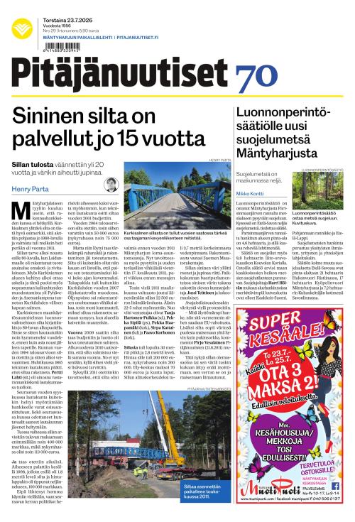 Pitäjänuutiset 23.7.2026