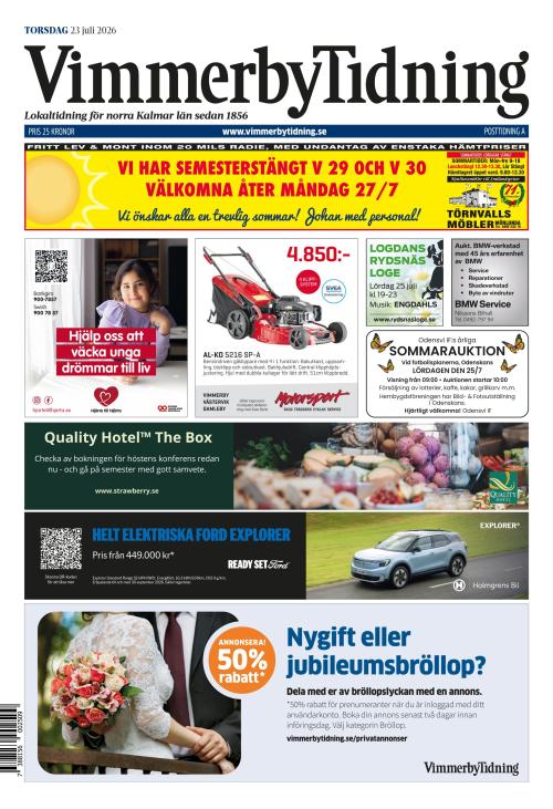 Vimmerby Tidning / Kinda-Posten 23.7.2026