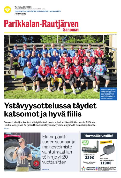 Parikkalan-Rautjärven Sanomat 23.7.2026