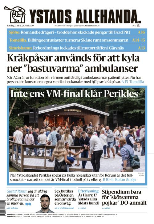 Ystads Allehanda 23.7.2026