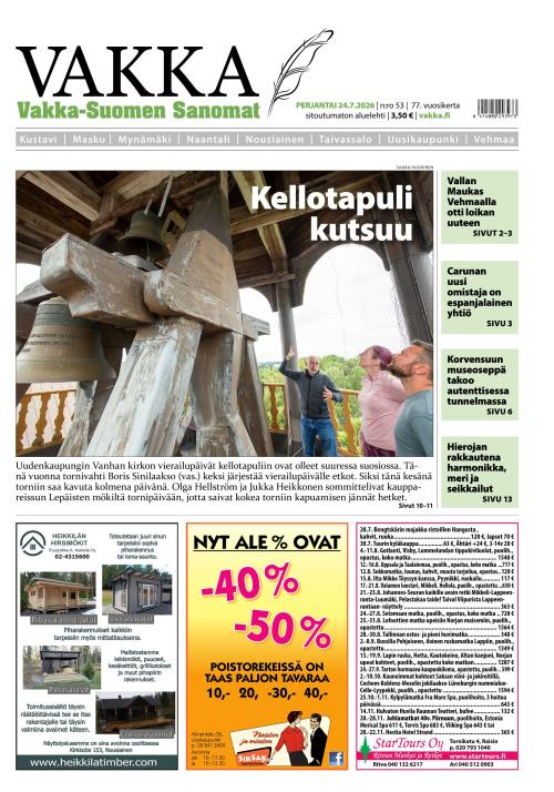Vakka-Suomen Sanomat 24.7.2026