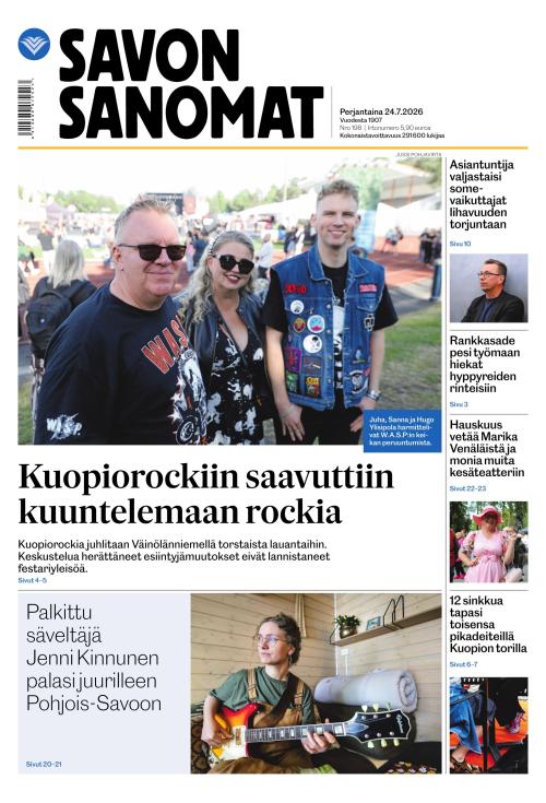 Savon Sanomat 24.7.2026