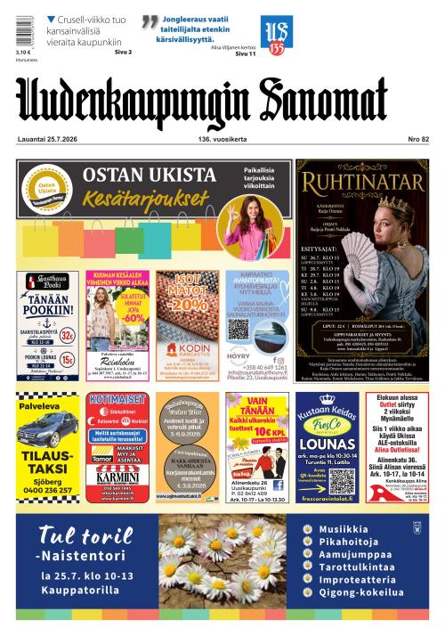 Uudenkaupungin Sanomat 25.7.2026