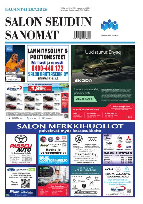 Salon Seudun Sanomat 25.7.2026