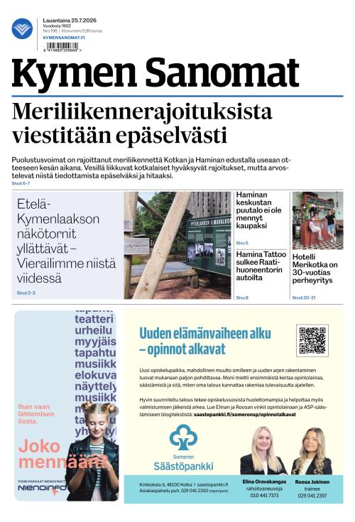 Kymen Sanomat 25.7.2026