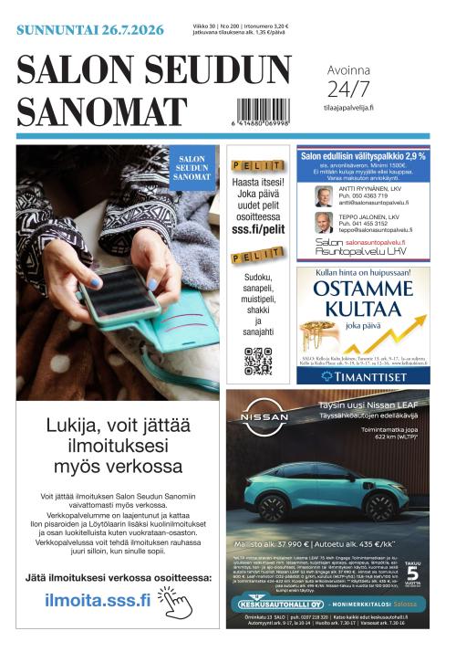 Salon Seudun Sanomat 26.7.2026