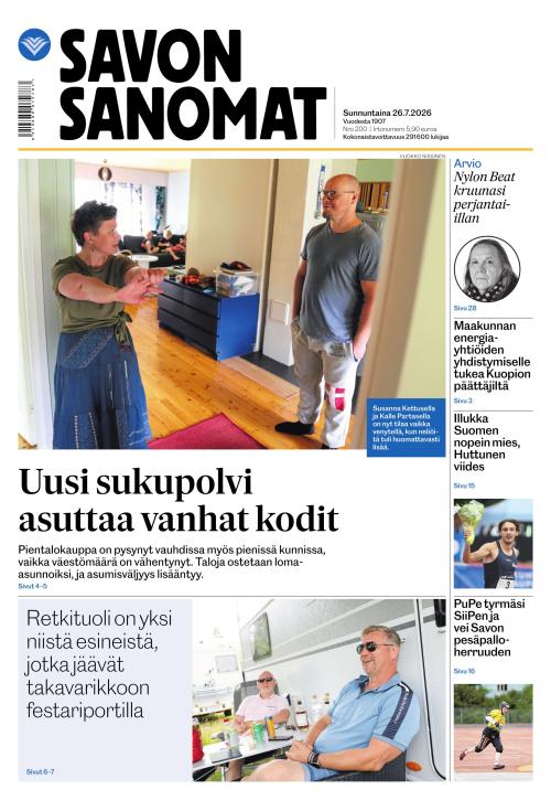 Savon Sanomat 26.7.2026