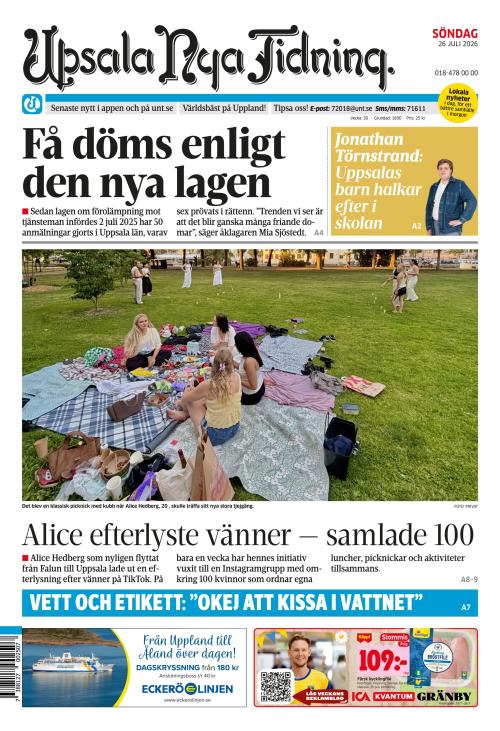 Upsala Nya Tidning 26.7.2026