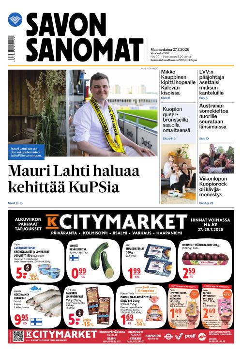 Savon Sanomat 27.7.2026
