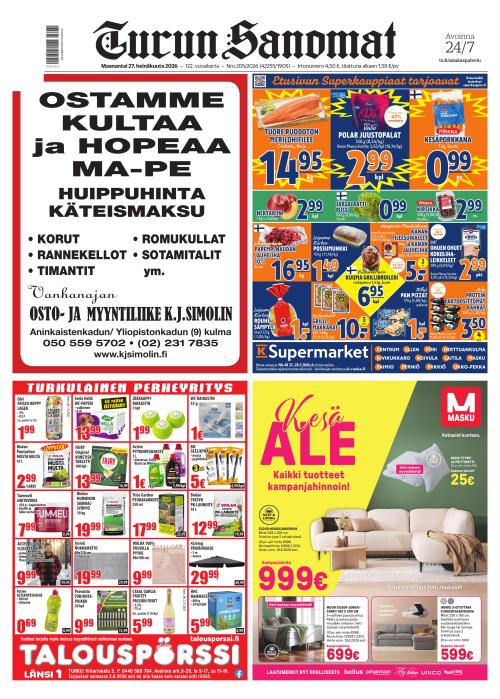 Turun Sanomat 27.7.2026