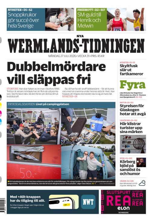 Nya Wermlands-Tidningen 27.7.2026