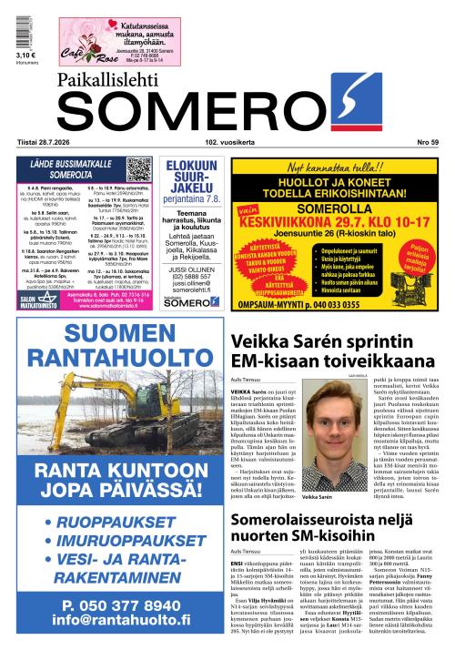 Paikallislehti Somero 28.7.2026