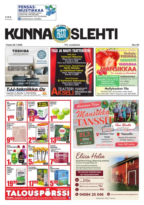 Kunnallislehti Paimio-Sauvo-Kaarina 28.7.2026