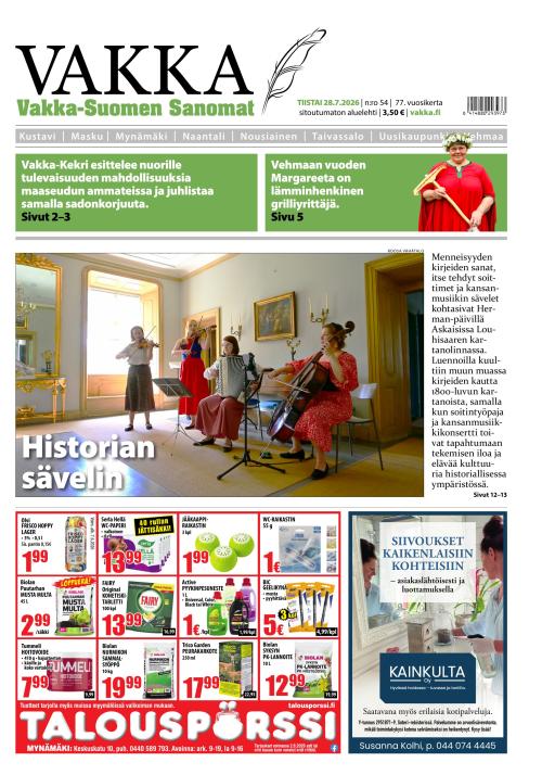 Vakka-Suomen Sanomat 28.7.2026
