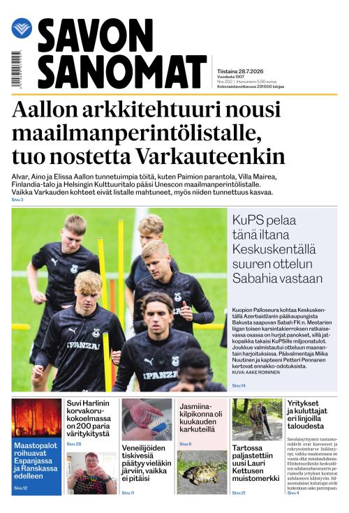 Savon Sanomat 28.7.2026