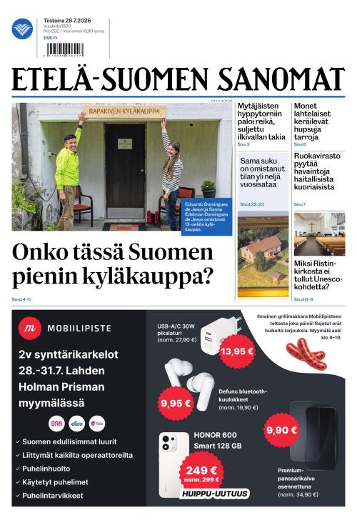 Etelä-Suomen Sanomat 28.7.2026