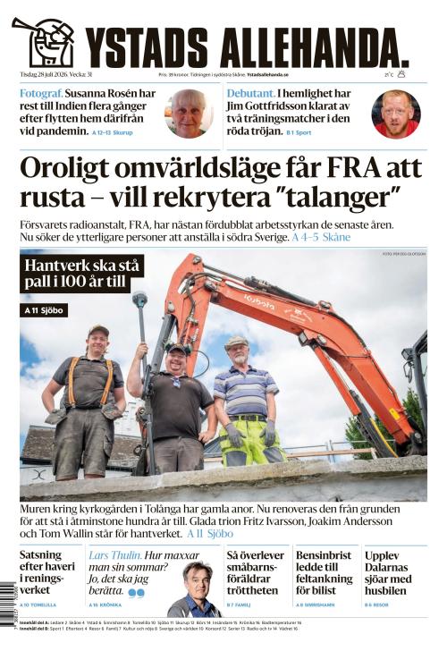 Ystads Allehanda 28.7.2026
