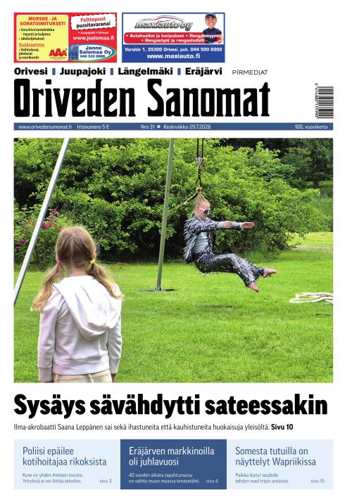 Oriveden Sanomat 29.7.2026