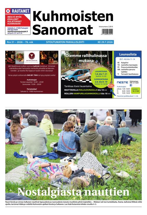 Kuhmoisten Sanomat 31/2026