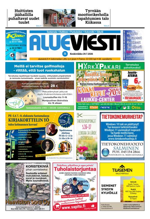 Alueviesti 29.7.2026