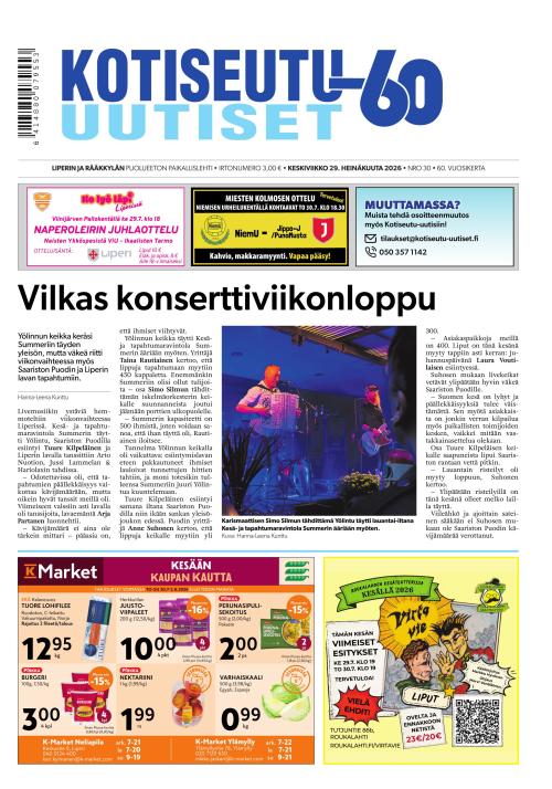 Kotiseutu-uutiset 29.7.2026
